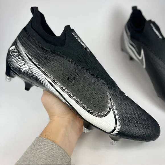 Nike Vapor Edge Elite 360 Flyknit Black White Football Cleats CZ7837-001 Mens 16 Nike Vapor Edge Elite 360 Flyknit Football Black White  main image 2